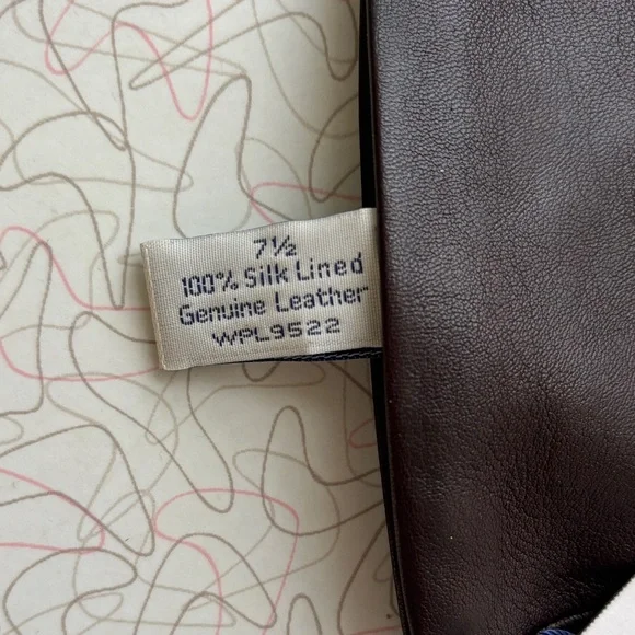 Lord & Taylor Dark Brown Leather Gloves - Picture 4 of 4